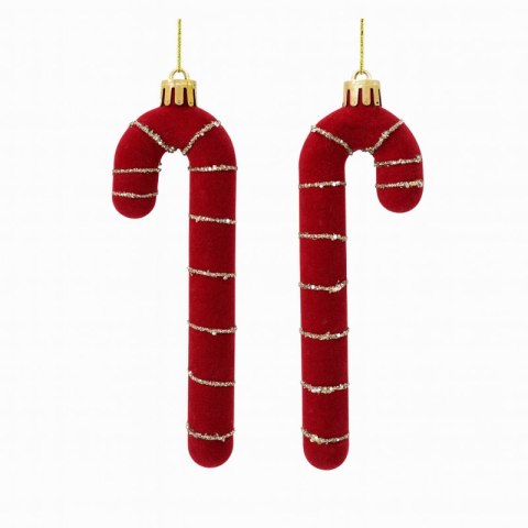 Ozdoba świąteczna bordowe lizaki welurowe 2szt WOZ59