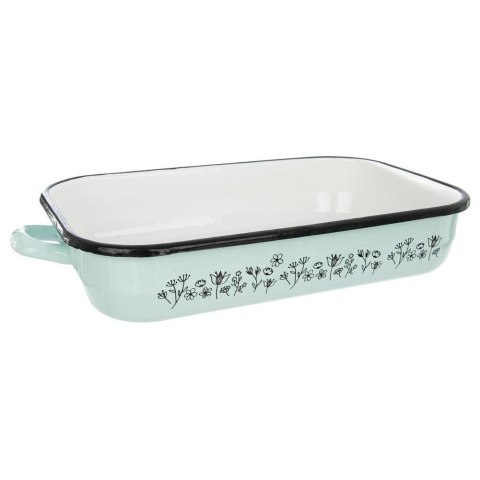 Brytfanna ORION Emaliowana LOUKA Niebieska 3,2 L 40 x 22 cm Kwiaty