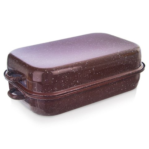 Brytfanna ORION Emaliowana z Pokrywką 2w1 Brązowa 1,5 L na Indukcję