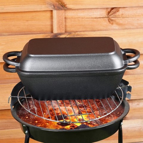 Brytfanna Żeliwna do Piekarnika Pieczenia z Pokrywką VILDE 2w1 3,5 L