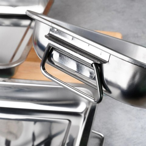 Brytfanny Blachy do Pieczenia Stalowe Prostokątne z Uchwytami VILDE 3 szt.