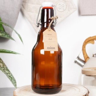 Butelka Szklana ORION z Klipsem 340 ml Ciemne Szkło Retro na Nalewki Oliwę