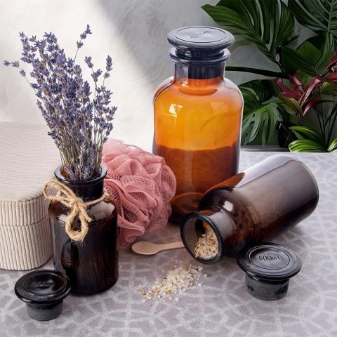 Butelka Szklana Retro 250 ml ORION Brązowa z Korkiem 14 x 6,5 cm