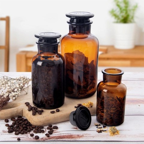 Butelka Szklana Retro 500 ml ORION Brązowa z Korkiem 18 x 8 cm