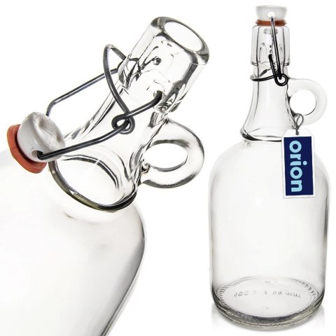 Butelka z Klipsem Szklana ORION 1 L z Uchwytem Szczelna Retro