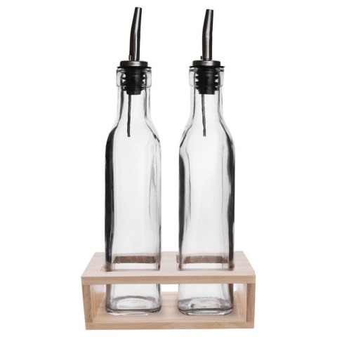 Butelki na Oliwę Ocet z Dozownikami Szklane ze Stojakiem ORION 2 x 300 ml