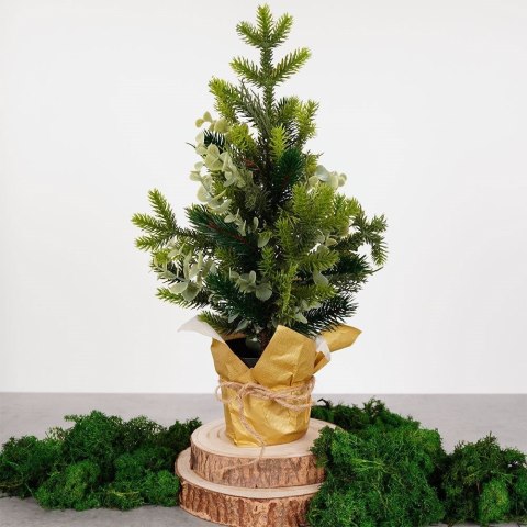 Choinka Sztuczna HOME STYLING 45 cm z Eukaliptusem w Doniczce