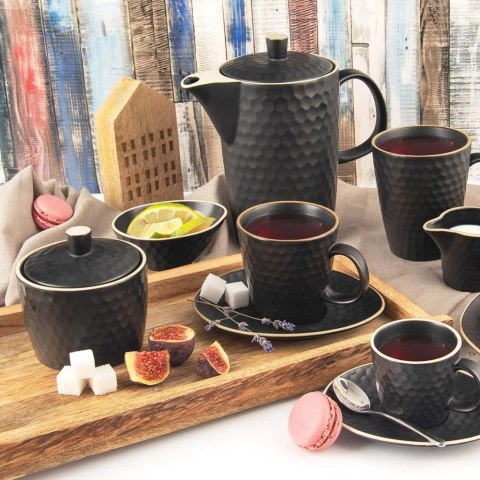 Cukierniczka Cukiernica Ceramiczna Czarna Ozdobna Klasyczna ORION 320 ml