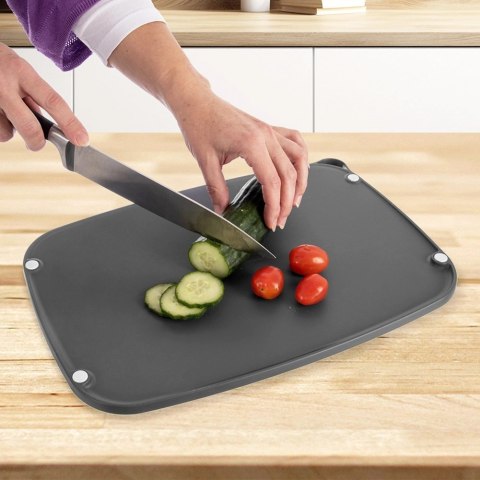 Deska do Krojenia Dwustronna ORION ELA 37,5 x 25 cm Szara z Kolcami Mięsa