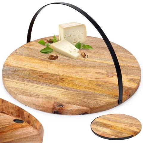 Deska do Serwowania Podawania Przekąsek Przystawek Drewniana ORION 38,5 cm