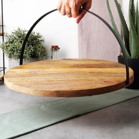 Deska do Serwowania Podawania Przekąsek Przystawek Drewniana ORION 38,5 cm