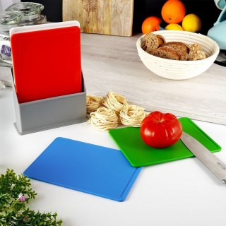 Deski do Krojenia Plastikowe ze Stojakiem 20x15 cm 4 szt.