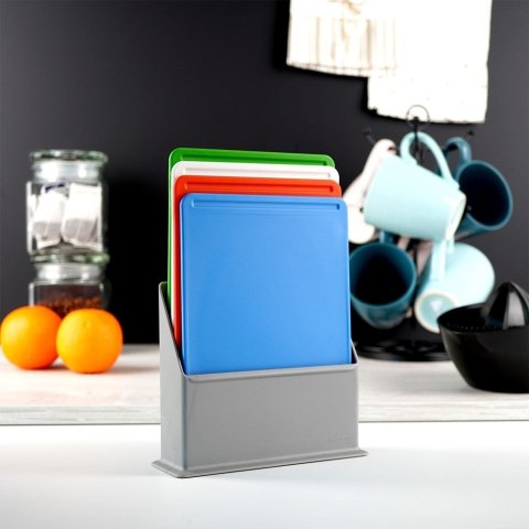 Deski do Krojenia Plastikowe ze Stojakiem 20x15 cm 4 szt.