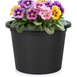 Doniczka Ogrodowa Okrągła VILDE 27,5 cm Czarna Odporna na Pogodę