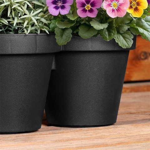 Doniczka Ogrodowa Potrójna VILDE 39,5 cm Czarna na Zioła i Kwiaty