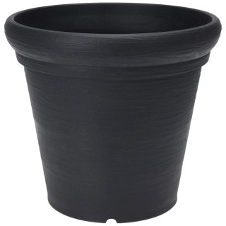 Doniczka Osłonka Ogrodowa Plastikowa Czarna Okrągła Duża VILDE 38 x 34 cm