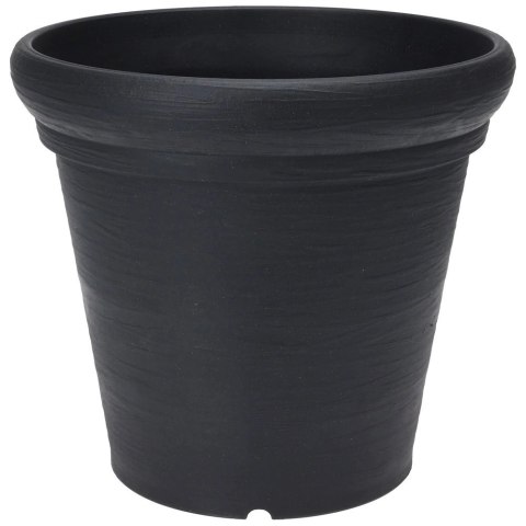 Doniczka Osłonka Ogrodowa Plastikowa Czarna Okrągła Duża VILDE 38 x 34 cm