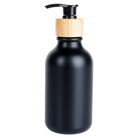 Dozownik do Mydła VILDE 300 ml Czarny Mat z Bambusem i Blokadą Pompki