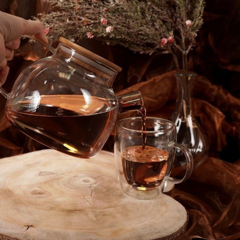 Dzbanek Dzbanuszek do Kawy Herbaty z Sitkiem Zaparzaczem Szklany ORION 1l