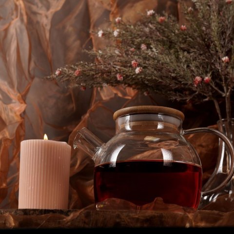 Dzbanek Dzbanuszek do Kawy Herbaty z Sitkiem Zaparzaczem Szklany ORION 1l