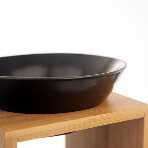 Elegancki Dekoracyjny Kominek Zapachowy Bambusowy Porcelanowy Czarny 14 cm