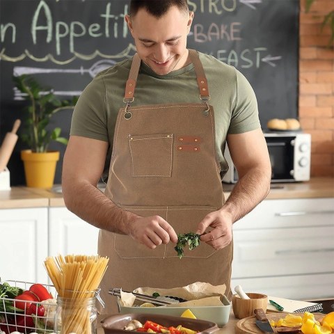 Fartuch Kuchenny do Gotowania Grillowania Wiązany Męski ORION 68 x 74 cm