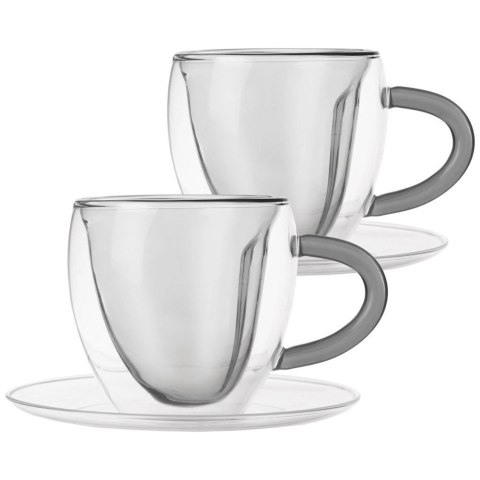Filiżanki Termiczne ORION DOUBLE 160 ml Borokrzemowe z Uchwytem 2 szt.