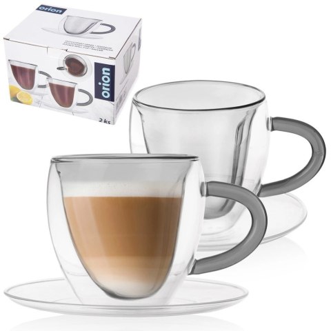Filiżanki Termiczne ORION DOUBLE 160 ml Borokrzemowe z Uchwytem 2 szt.