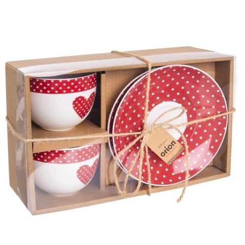 Filiżanki ze Spodkiem ORION TECKA 280 ml Porcelana do Zmywarki 2 szt.