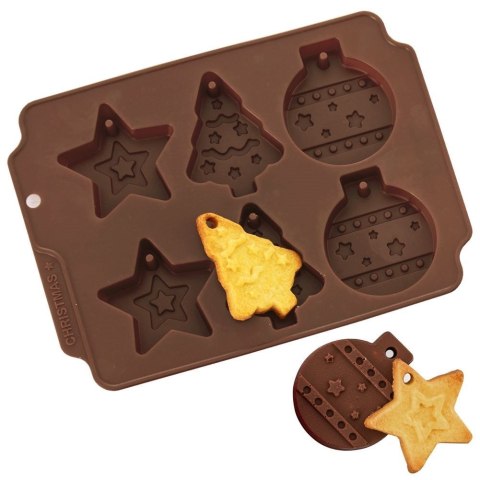 Forma do Ciastek Świąteczna ORION SILLINIE Silikonowa 23 x 17 cm 6 szt.
