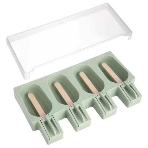 Forma do Lodów ORION Silikonowa Zielona Pokrywka na 4 szt. + Patyczki