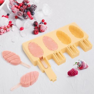 Forma do Lodów ORION Silikonowa Żółta Pokrywka na 4 szt. + Patyczki