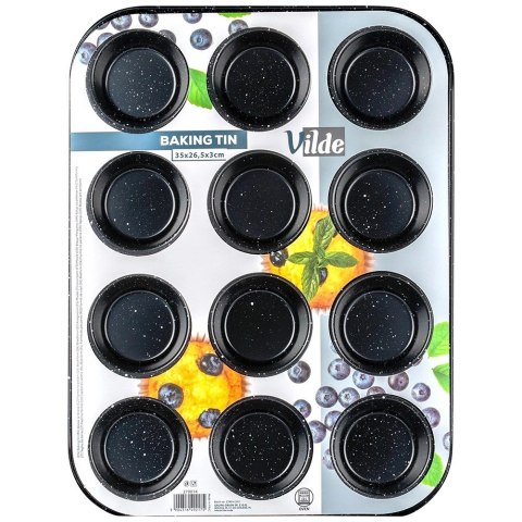 Forma do Muffinek VILDE Granitowa Nieprzywierająca na 12 szt. 35 x 26,5 cm