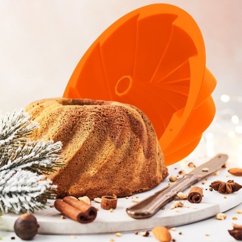 Forma do Pieczenia Babki z Kominem Kwiat Silikonowa Solidna ORION 23,5 cm