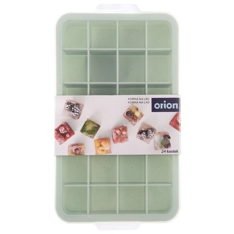 Forma do kostek lodu z pokrywką silikonowa zielona 22,5x13x3 cm