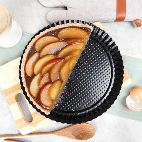 Forma do Tarty VILDE Granitowa Okrągła 28 x 3 cm Wyprofilowany Brzeg