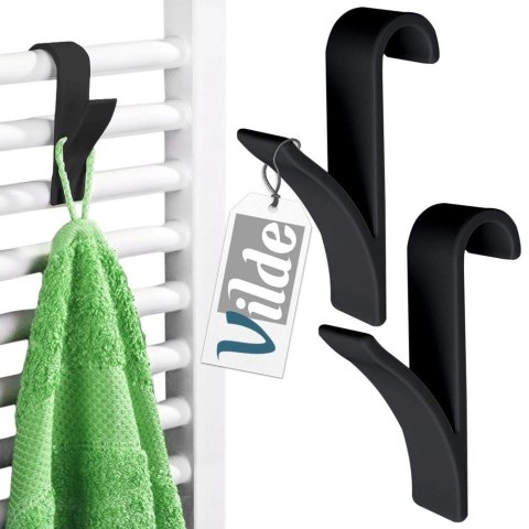 Haczyk Wieszak VILDE na Kaloryfer 2 szt. Czarny Suszenie Ręczników
