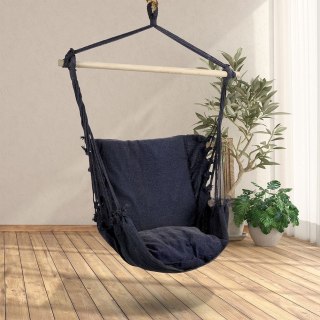 Hamak Brazylijski Podwieszany Fotel Grafitowy z Poduszką ProGarden 45x45 cm