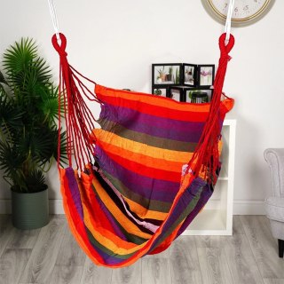 Hamak Brazylijski VILDE Fotel Podwieszany 96 x 130 cm Kolorowy Relaks