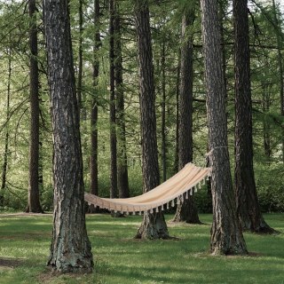 Hamak Ogrodowy Jednoosobowy Wiszący Boho z Frędzlami PROGARDEN 200 x 100 cm