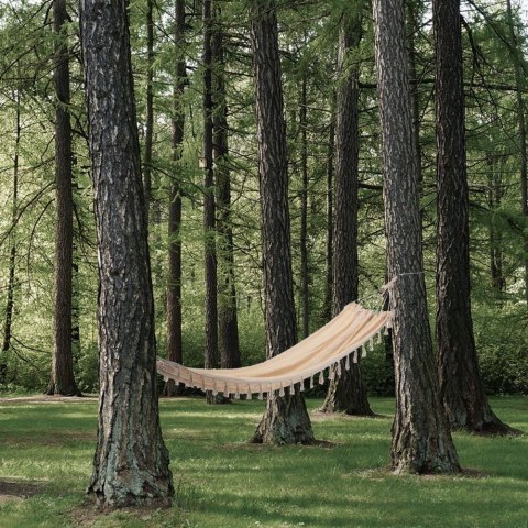 Hamak Ogrodowy Jednoosobowy Wiszący Boho z Frędzlami PROGARDEN 200 x 100 cm