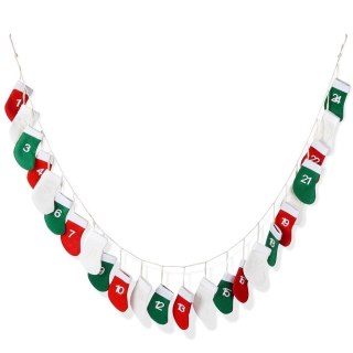 Kalendarz Adwentowy HSC Filcowy Girlanda 2,2 m 24 Skarpety DIY