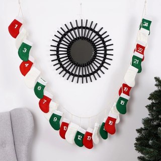 Kalendarz Adwentowy HSC Filcowy Girlanda 2,2 m 24 Skarpety DIY