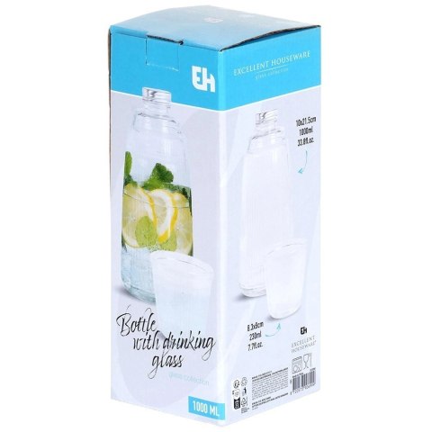 Karafka ze Szklanką EXCELLENT 1 L + 220 ml Zestaw 2 el. Szkło