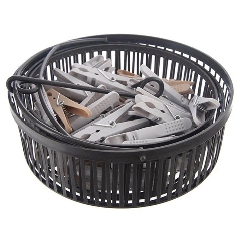 Klamerki na Pranie ORION 50 szt. w Składanym Koszyku Plastikowe