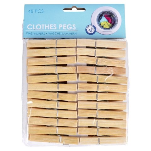 Klamerki na Pranie UC Bambusowe 48 szt. Mocny Zatrzask Odporne