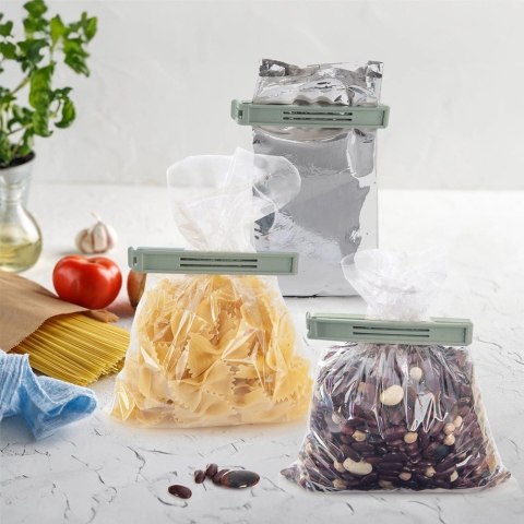 Klipsy do Torebek ORION 4 szt. Zielone 11 cm Tworzywo do Żywności