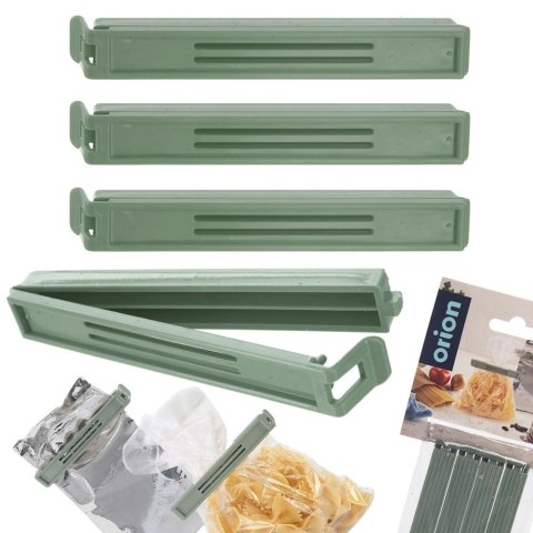 Klipsy do Torebek ORION 4 szt. Zielone 11 cm Tworzywo do Żywności