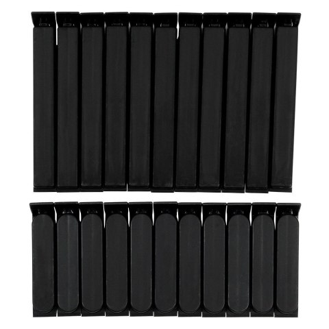 Klipsy do Torebek VILDE 22 szt. Czarny 2 Rozmiary Tworzywo Szczelne