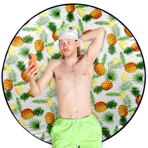 Koc Mata Piknikowa Plażowa Okrągła Lekka z Pokrowcem Solidna PROBEACH 138cm